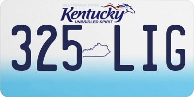 KY license plate 325LIG