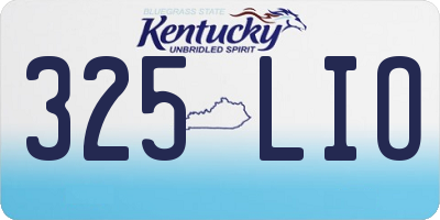 KY license plate 325LIO