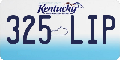 KY license plate 325LIP