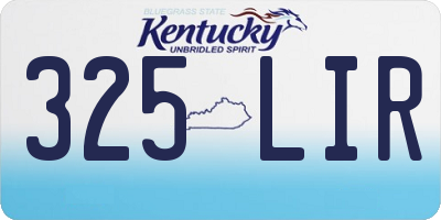 KY license plate 325LIR
