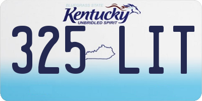 KY license plate 325LIT