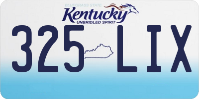KY license plate 325LIX