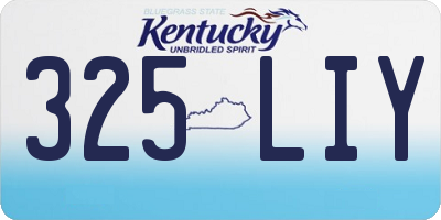KY license plate 325LIY