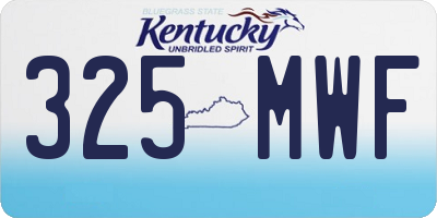 KY license plate 325MWF