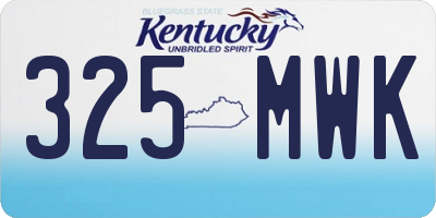KY license plate 325MWK