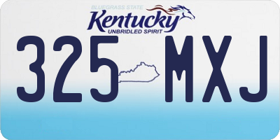 KY license plate 325MXJ