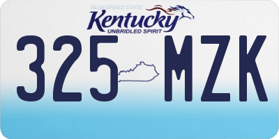 KY license plate 325MZK