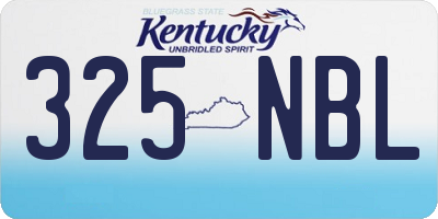 KY license plate 325NBL