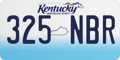 KY license plate 325NBR