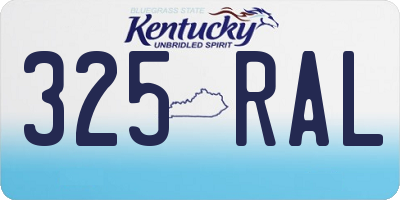 KY license plate 325RAL