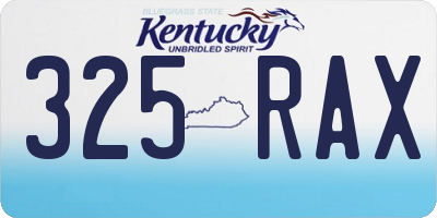 KY license plate 325RAX