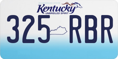 KY license plate 325RBR