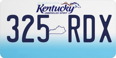 KY license plate 325RDX