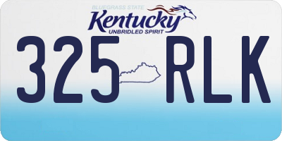 KY license plate 325RLK