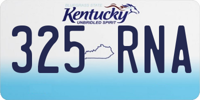 KY license plate 325RNA