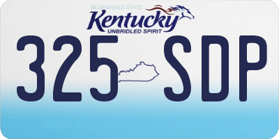 KY license plate 325SDP