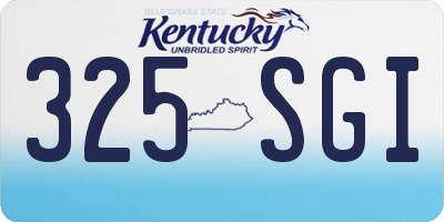KY license plate 325SGI