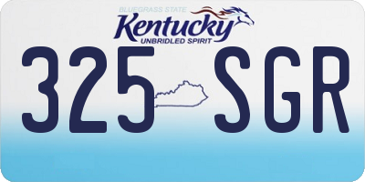 KY license plate 325SGR