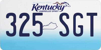 KY license plate 325SGT