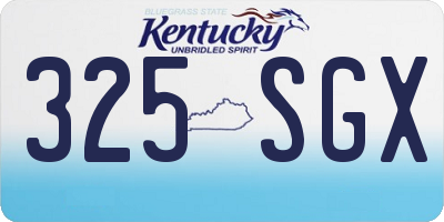KY license plate 325SGX