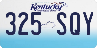 KY license plate 325SQY