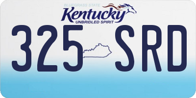KY license plate 325SRD