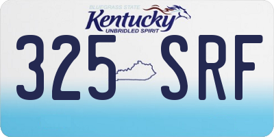 KY license plate 325SRF