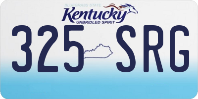 KY license plate 325SRG