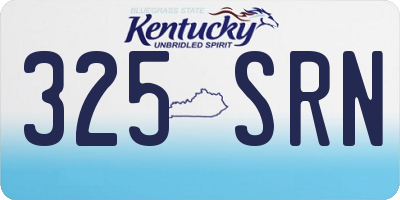 KY license plate 325SRN