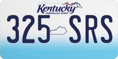 KY license plate 325SRS
