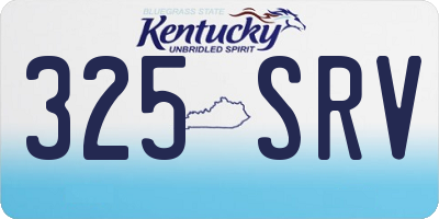 KY license plate 325SRV