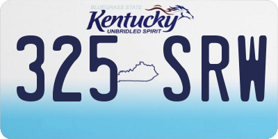 KY license plate 325SRW