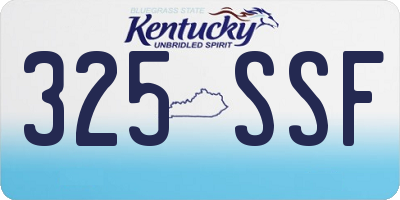 KY license plate 325SSF