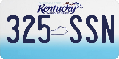 KY license plate 325SSN