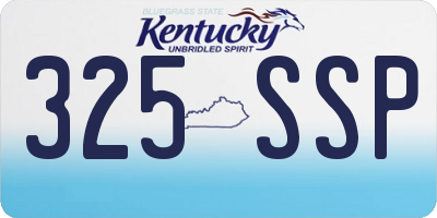 KY license plate 325SSP