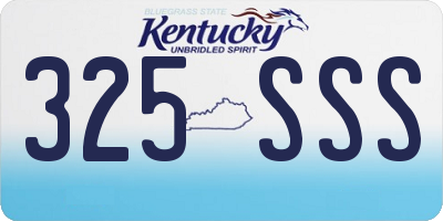 KY license plate 325SSS