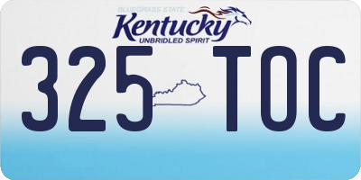 KY license plate 325TOC