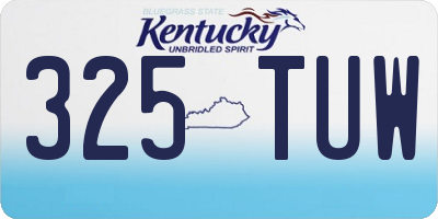 KY license plate 325TUW
