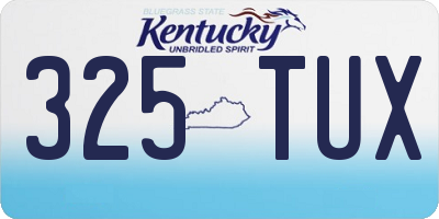 KY license plate 325TUX