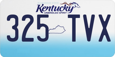KY license plate 325TVX