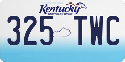 KY license plate 325TWC