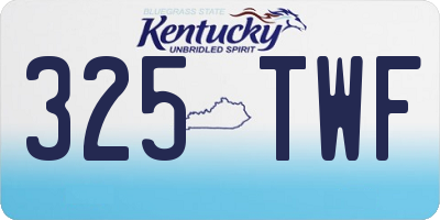 KY license plate 325TWF