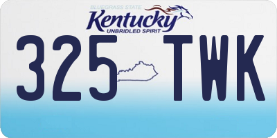 KY license plate 325TWK