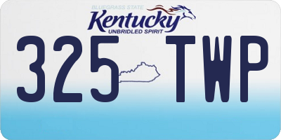 KY license plate 325TWP