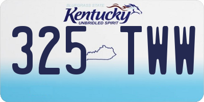 KY license plate 325TWW