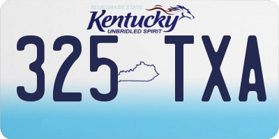 KY license plate 325TXA