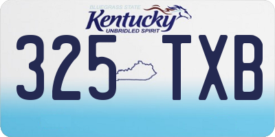 KY license plate 325TXB