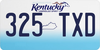 KY license plate 325TXD