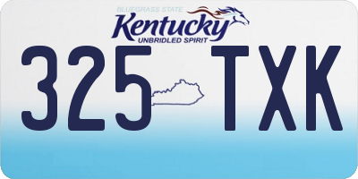 KY license plate 325TXK