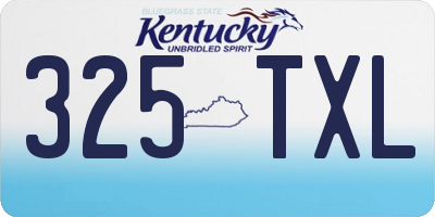 KY license plate 325TXL